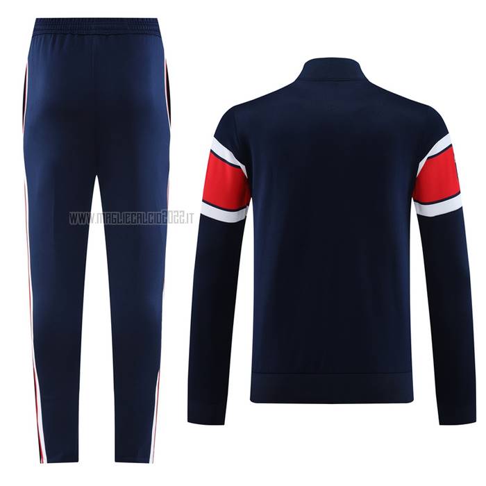 Tuta da Track de Giacca del Paris Saint-Germain 2023-2024 Blu y Rosso